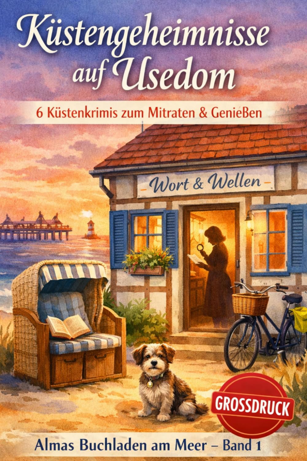 Küstengeheimnisse auf Usedom: Ein Ostseekrimi zum Mitraten & Genießen | Almas Buchladen am Meer, Band 1 (Großdruck)