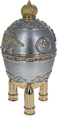 Miniatura 3 de BestPysanky Huevo de Pascua real militar de acero 1916