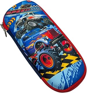 QSHOP®Multifunctional Pencil Case for Boys and Girls with Inner Mesh Pocket Perfect Organizer for Pens, School Supplies (Off-Road Cars)