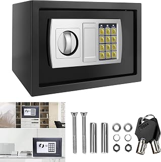 Tresor - Klein 31x20x20cm - Feuerfestes Safe mit Zahlenschloss & 2×Notschlüssel - Digitaler Elektronischer Safe mit Doppelstahlbolzen - Minisafe Stahlsafe Schwarz Möbel- & Wandtresor