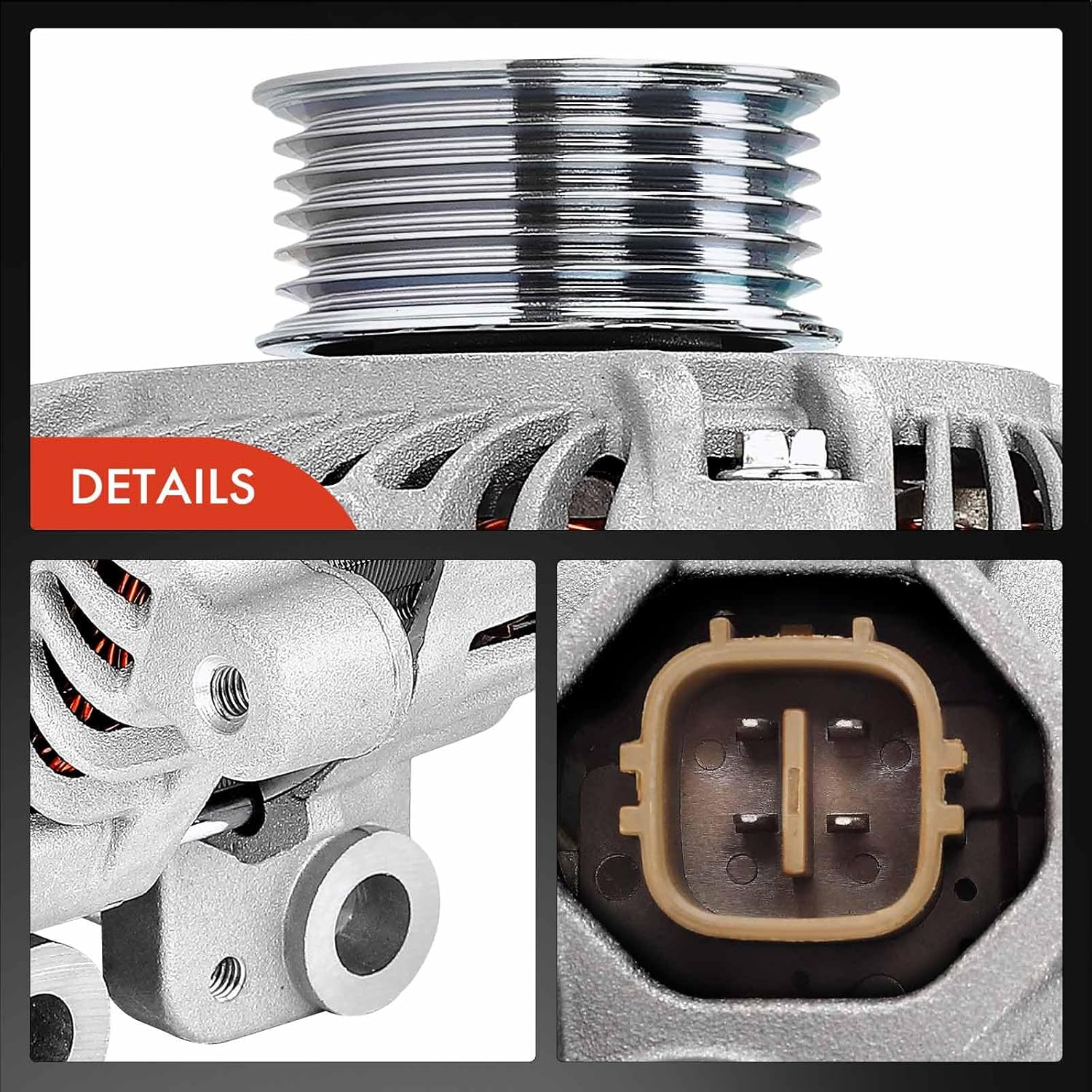 A-Premium Alternator Compatible with Suzuki Grand Vitara 2009-2013 2.4L, SX4 2010-2013, SX4 Crossover 2012, 12V 80A 6-Groove Pulley CW