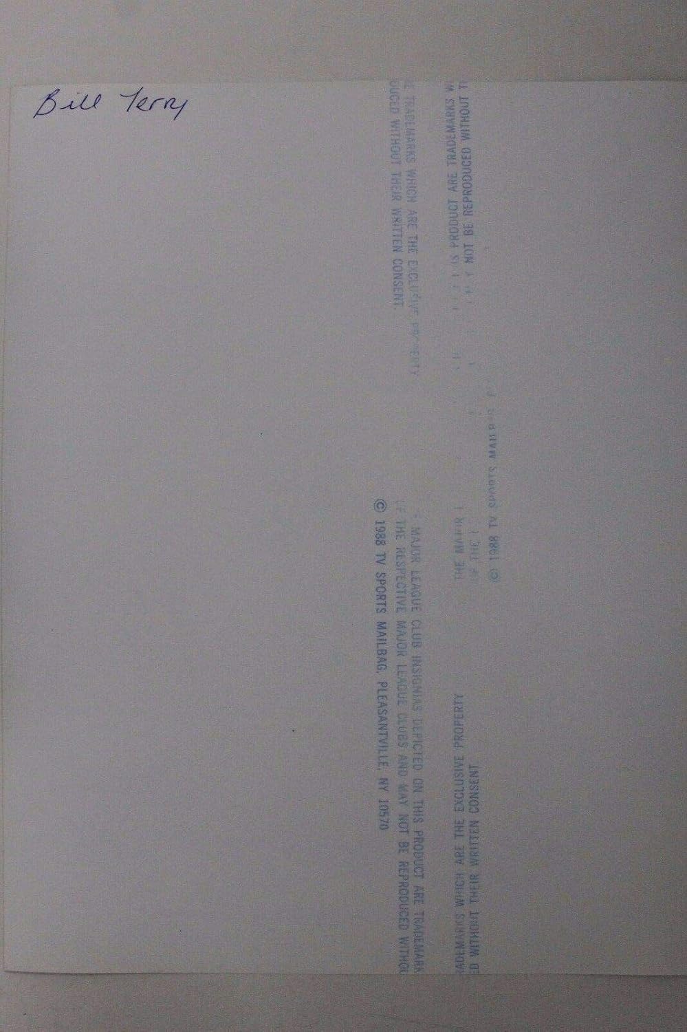 Bill Terry (d.89) HOF NY Giants #3 Autograped 8x10 Signed Vintage Photo JSA 17A