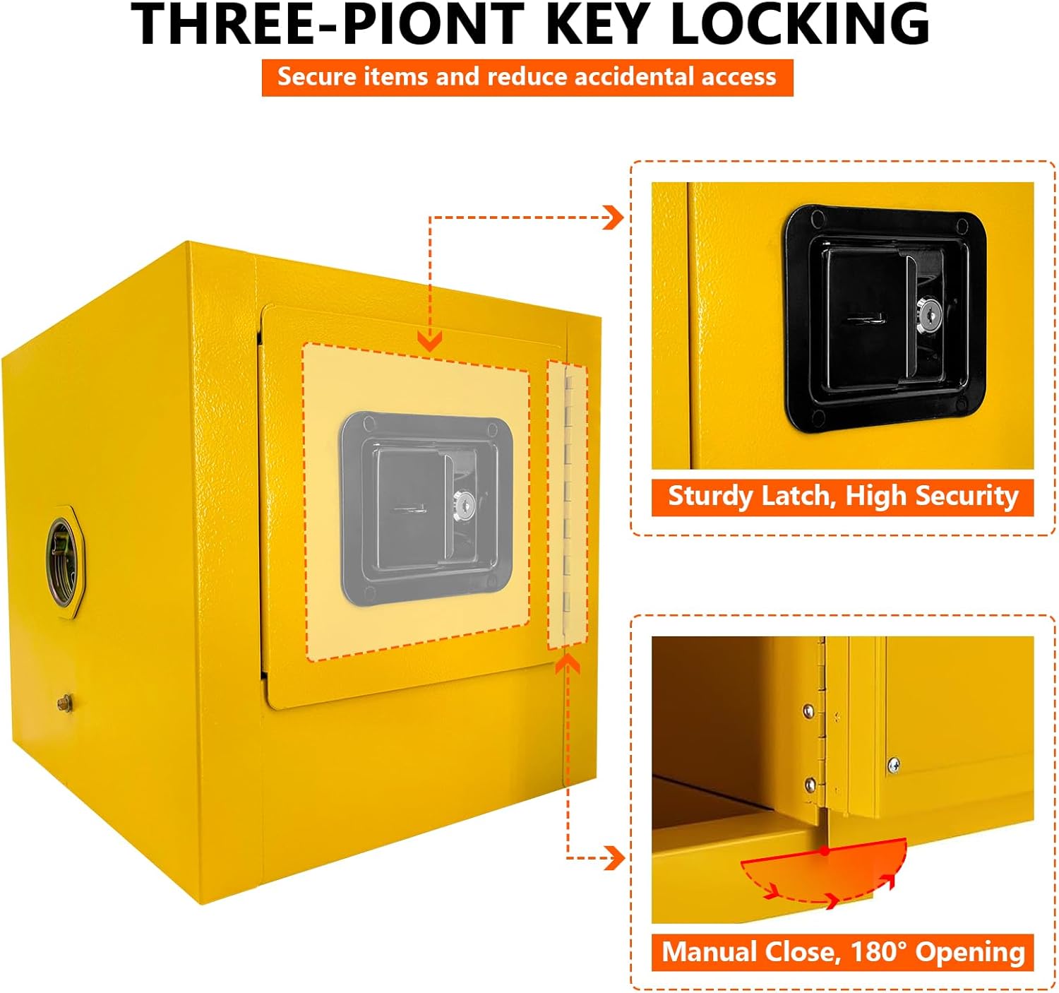 Flammable Safety Cabinet,13"x13"x13" Safety Storage Cabinet,Flammable Cabinet Galvanized Steel Explosion Proof,Flammable Welded Bin Fireproof for Industrial Use - 2Ga