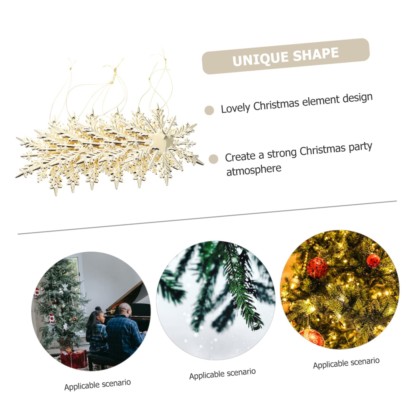 IMIKEYA STK Weihnachtsschneeflocke-Anhänger Weihnachtsschneeflockenverzierungen Weihnachtsbaum-Schneeflocke- weihnachtsdeko winterdeko Feiertagsverzierung Weihnachtsbaum-Anhänger