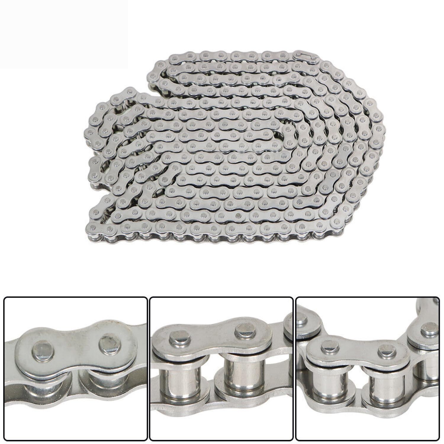 ANSI #40SS 08A Stainless Steel Roller Chain 10 Feet, Single Strand, Ideal for Chain Driven Slide Gate Operator and More, Interchangeable with ANSI #41#428 and #420 Roller Chain - Image 6