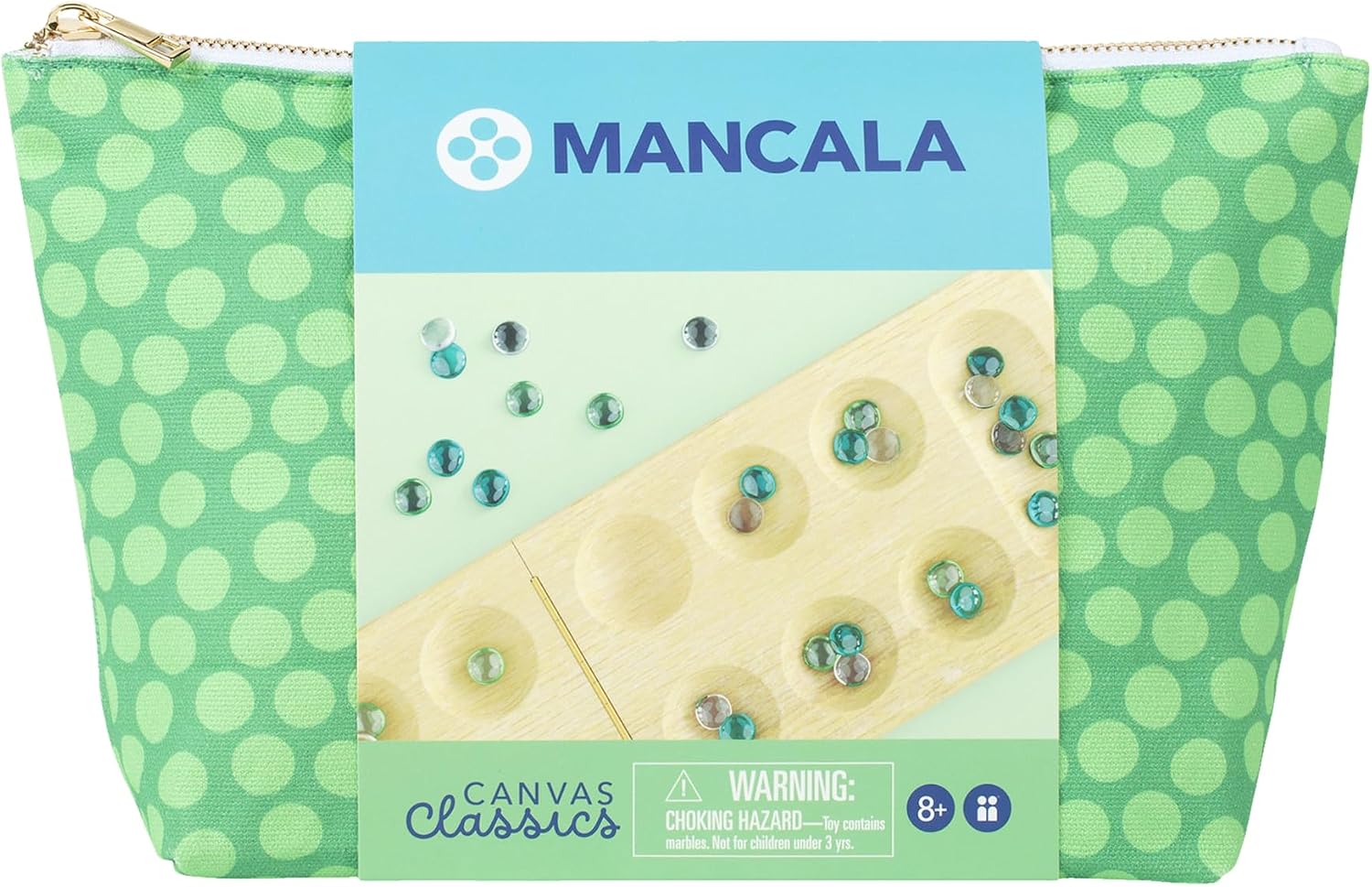 WS Game Company Canvas Classics Mancala Wooden Travel Board Game Set