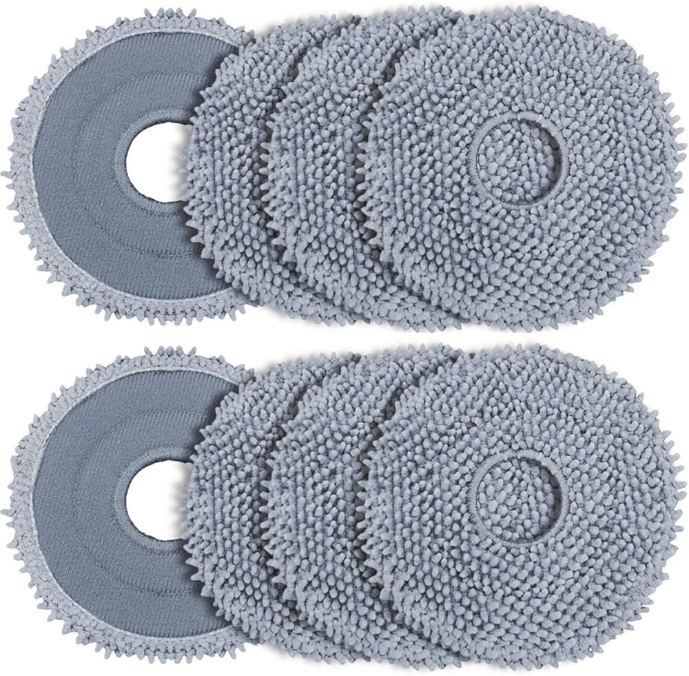 8 Pack Mop Pads for Roborock QV 35A/Qrevo S/Q Revo/Qrevo Pro/Qrevo Plus/Qrevo Master/Qrevo Slim/Qrevo Curv/Qrevo Edge/Saros 10R Robot Vacuum Cleaner, Spin Cleaning Pads Replacement Parts Accessories