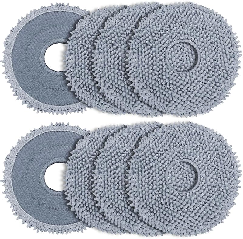 8 Pack Mop Pads for Roborock QV 35A/Qrevo S/Q Revo/Qrevo Pro/Qrevo Plus/Qrevo Master/Qrevo Slim/Qrevo Curv/Qrevo Edge/Saros 10R Robot Vacuum Cleaner, Spin Cleaning Pads Replacement Parts Accessories