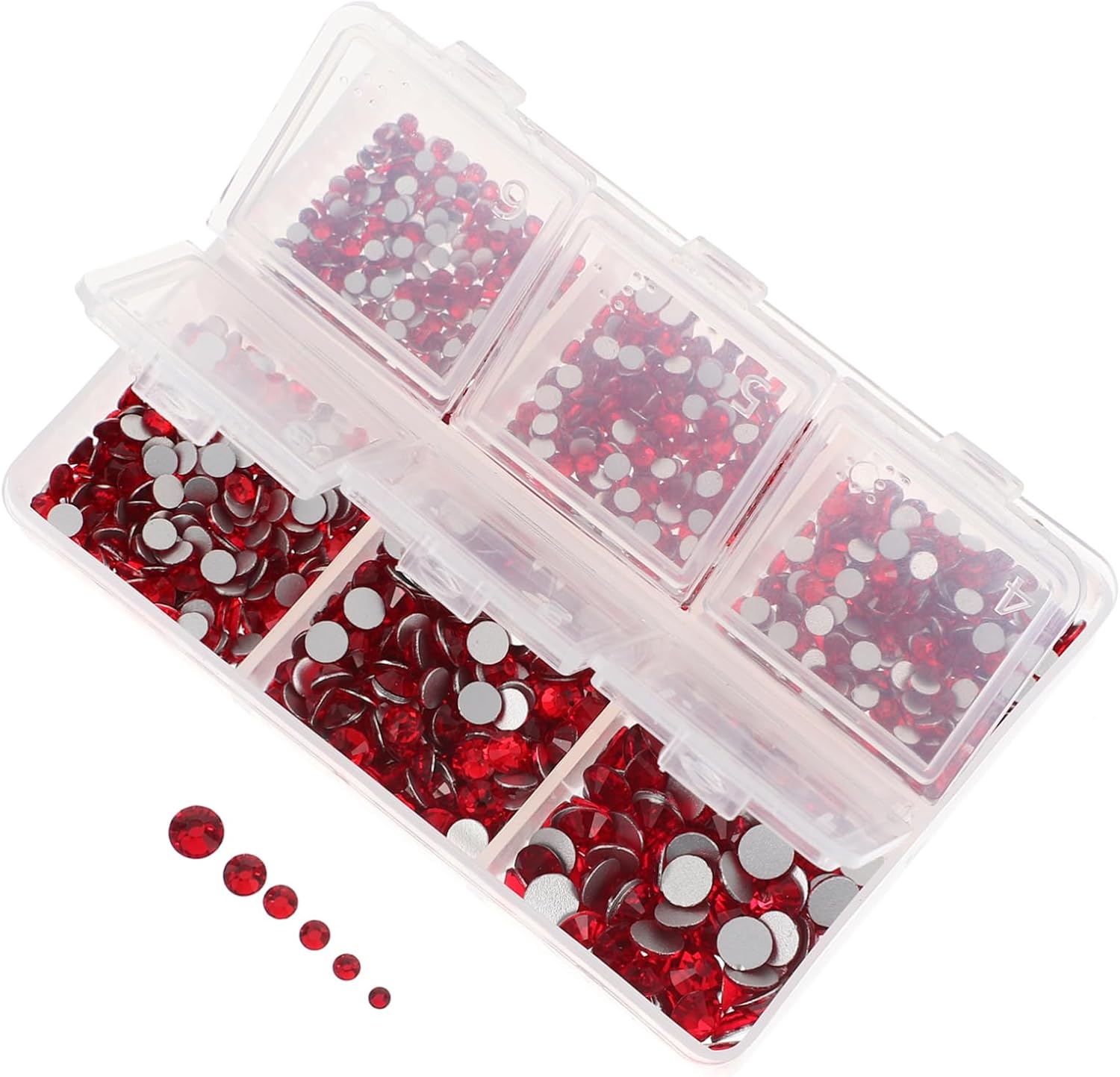 Mipcase 1 Flat Rhinestone Accessories Glass Flatback Rhinestones Decor Nail Accessories DIY Nail Charms DIY Accessories for Nail Artificially Decorate Gemstone Suite Red