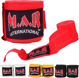 MAR | Boxing Hand Wraps Boxing Inner Gloves, 3.5 Meter Bandages, Under Mitts Fist Protection Wrap - Great for MMA, Muay Thai, Kickboxing, Martial Arts Training & Combat Sports