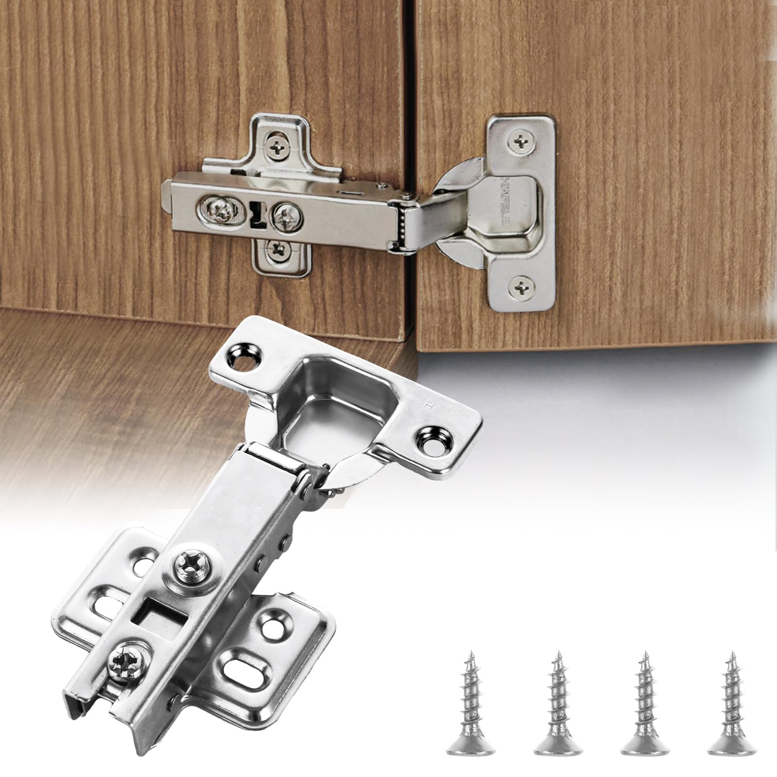 APACALI Küchenschrank-Scharniere, Küchenschrank-Scharniere mit Schrauben, vollständige Overlay-Schrankscharniere, sanft schließende Scharniere für Küchenschränke, Badezimmer, Schlafzimmer, Esszimmer,