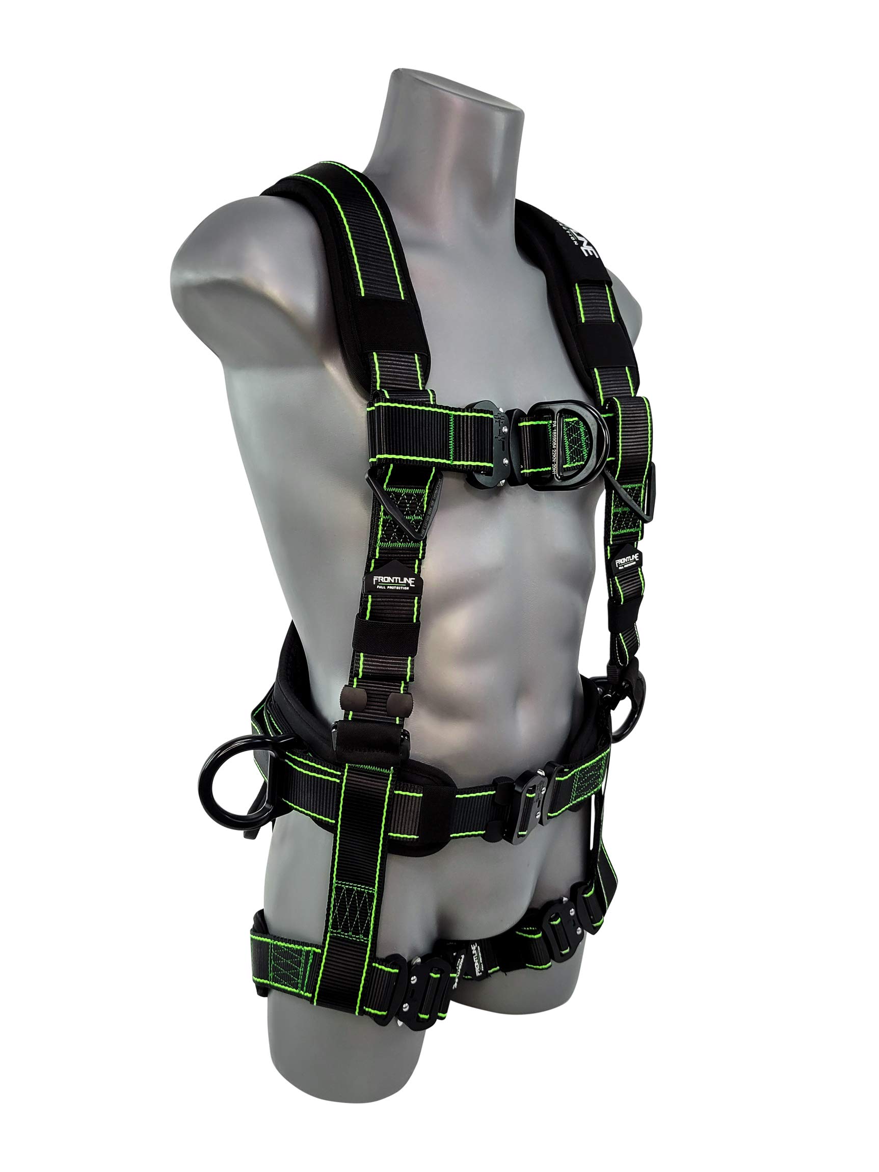 Frontline 200RE Elite™ Lite Climbing/Rescue Full Body Harness with Aluminum Quick Connect Buckles | OSHA and ANSI compliant (Size: 2XL/3XL)