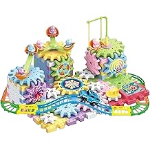 Kids Gear Toys, Kids Gear Toys, Vista Print Electric Educational Blocks Toy Kit - Rotating Creative Building Toys for Children 3 Years and Up, Stem Building Blocks Toy Set