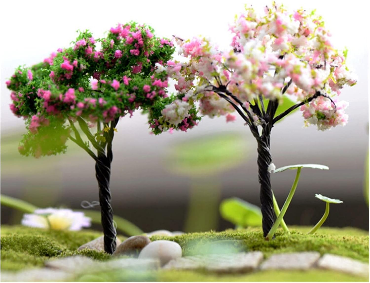 10pcs Mini Tree Fairy Garden Decorations Miniatures Micro Landscape Resin Crafts Bonsai Figurine Garden Terrarium Accessories(4)