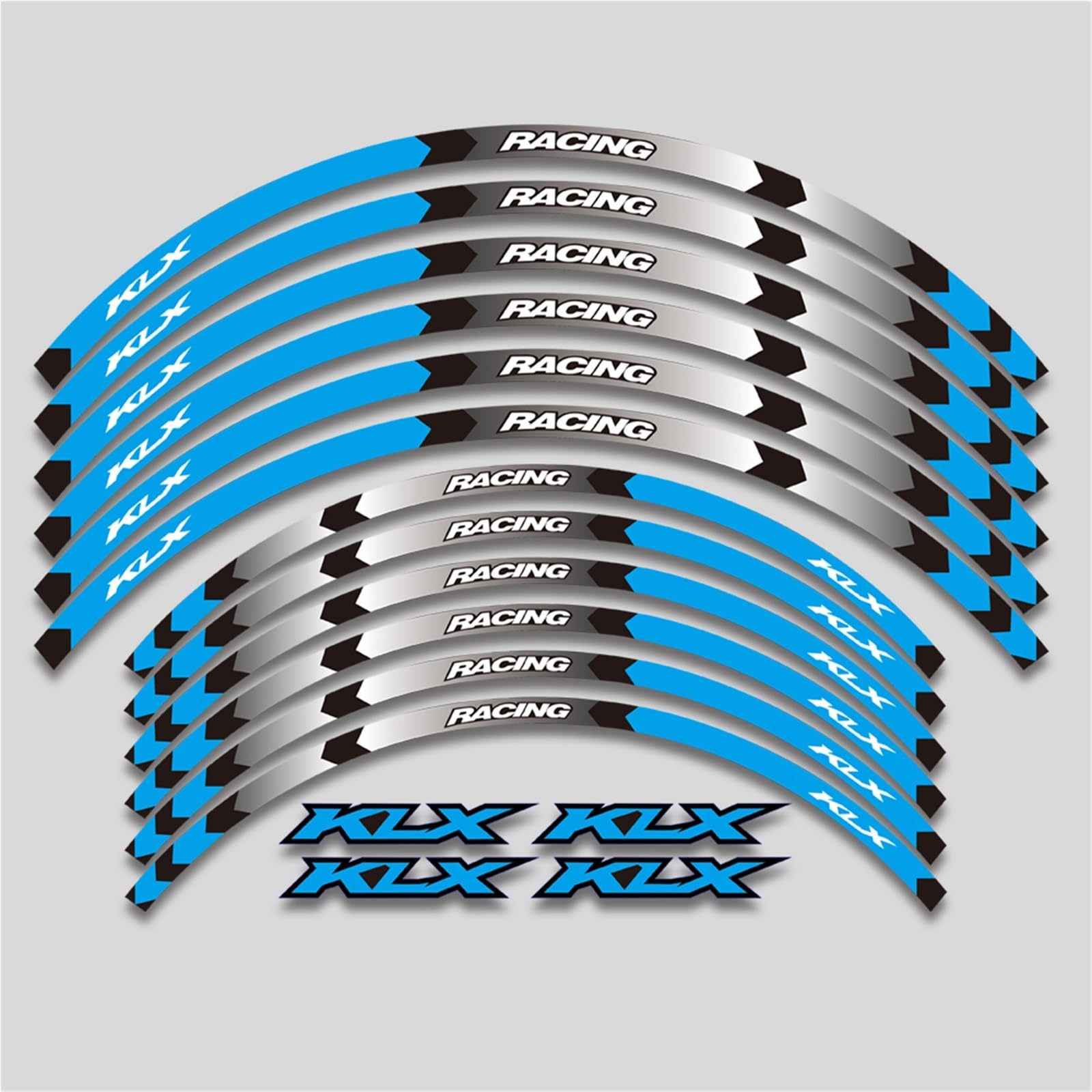 Rjkzx 1 Style A Bule Decorative Stickers Motorcycle Accessories Wheel Stickers Reflective Stripe Rim Decal For Kawasaki Klx250 1979-2020 Klx250s 2006-2014 Klx300 1997-2022(1 Style A Bule)