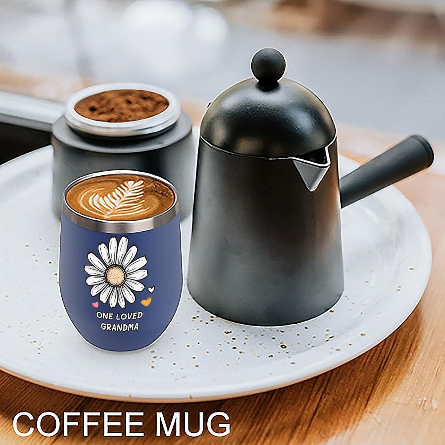One Loved Grandma Flower Insulated Drinking Cup Stainless Steel Coffee Mug Wine Tumbler with Lid 12OZ