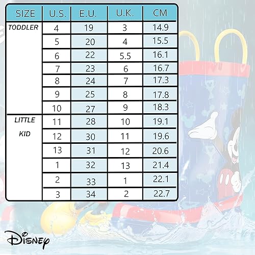 Miniatura 7 de Disney Mickey Mouse Rubber Rainboots - Attached Handles - Toddler and Little Kid