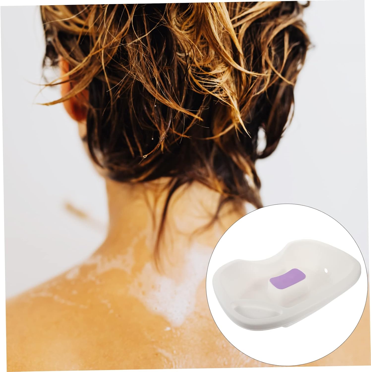 Plastic Shampoo Bowl for Bedridden Hair Washing Tray White
