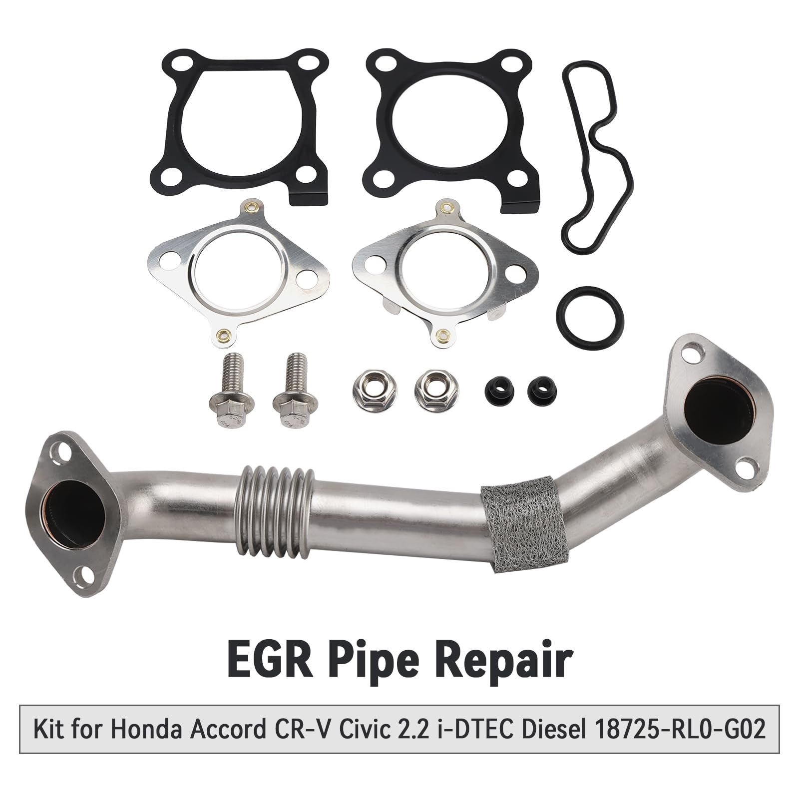 Topteng EGR Pipe Repair Kit 18725-RL0-G02 Apto para Honda Accord 2.2 iDTEC 2008-2015, CR-V 2.2 iDTEC 2010-2014, Civic 2.2 iDTEC 2011-2015, Apto para All N22B iDTEC Engines
