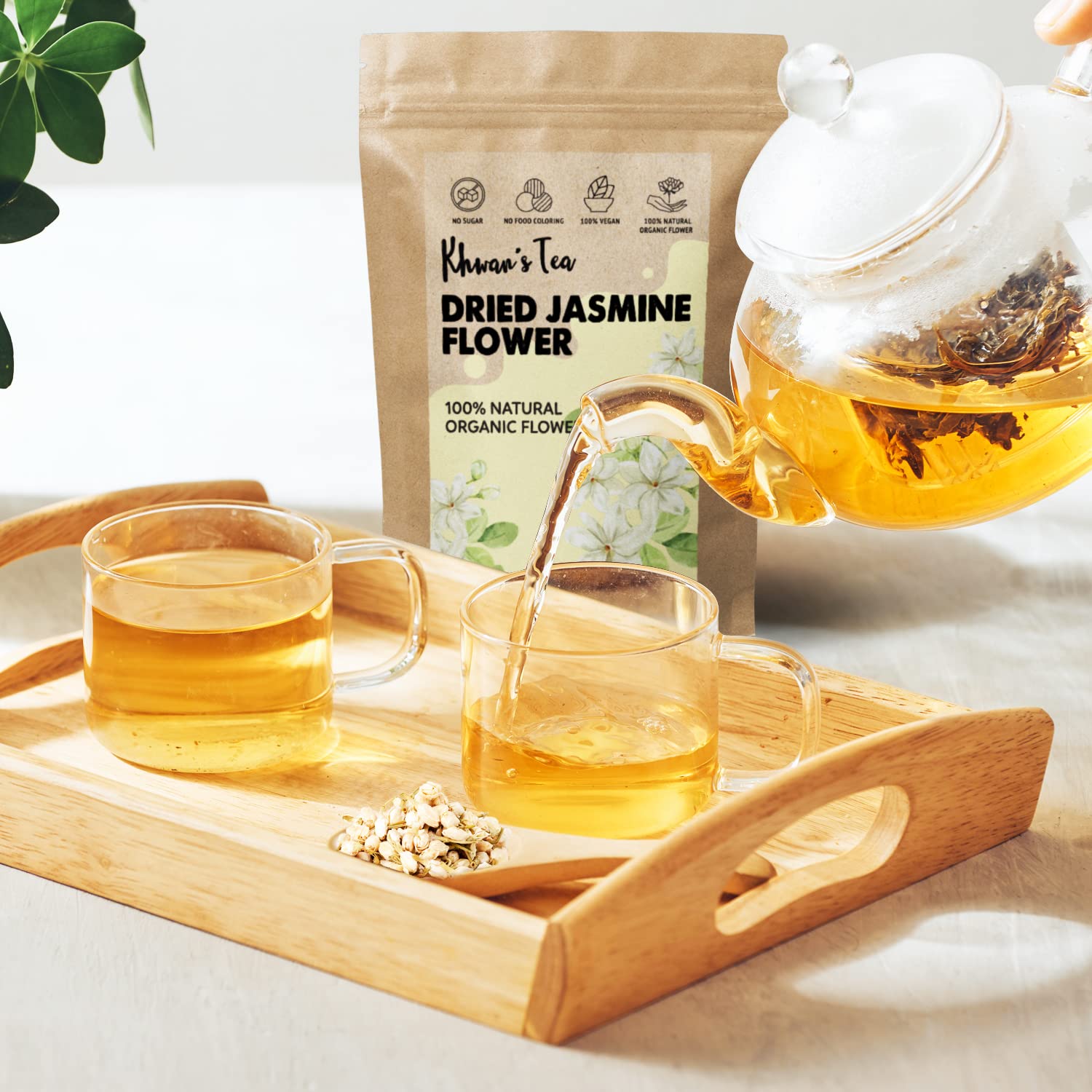 Pure Dried Jasmine Flower Buds Petals Herbal Decaf Tea 1.76 oz, non-GMO, Vegan Botanical Flowers Kit - Image 5