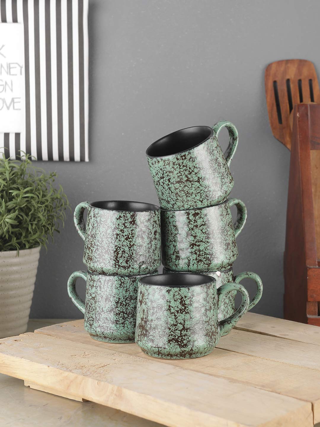 VarEesha Tranquil Mint Tea Cups - Set of 6 -3 VarEesha Tranquil Mint Tea Cups - Set of 6 -3