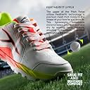 Hundred Pitch Force Limited Edition Cricket Shoes | Terraspike Studs | Embedded Support Plate for Stability | Lightweight & Durable | Ideal for All Surfaces (White/Orange/Lime Green ; UK 12) gallery image
