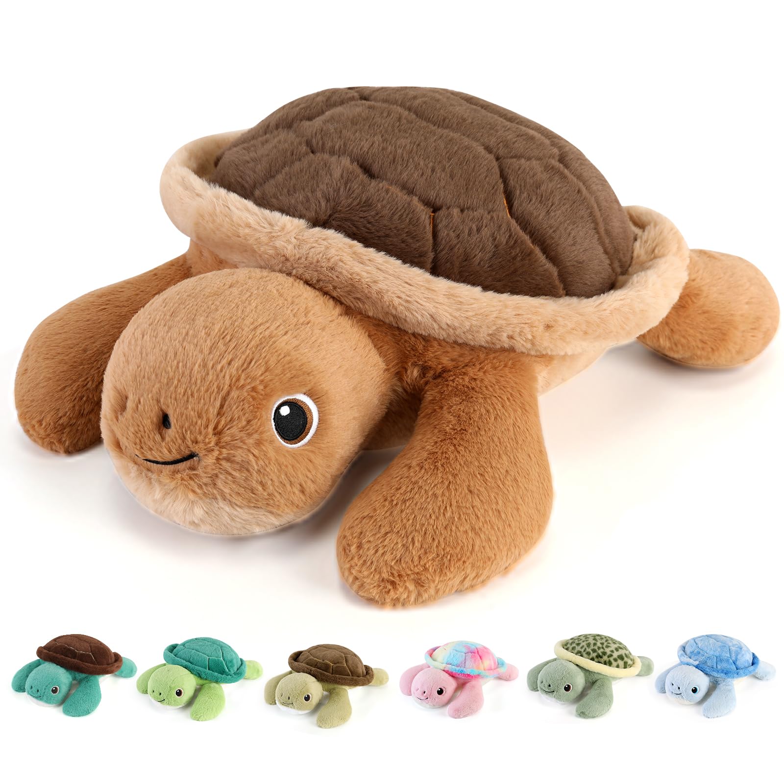 gnomantic Turtle Weighted Stuffed Animals, Plush Pillow for Kids