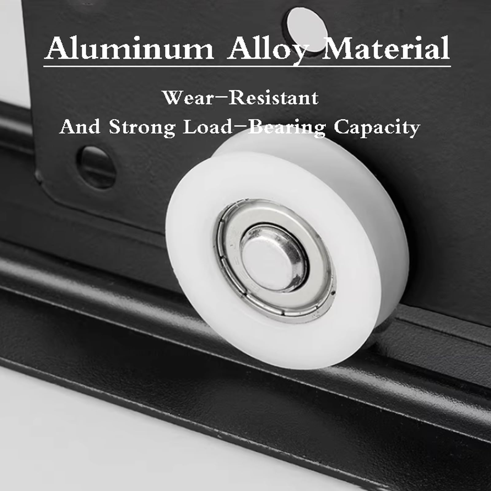 Kit de rieles para puerta corredera, accesorios de puerta corredera de aluminio, fácil de instalar, sistema de puerta corrediza, accesorios para puerta corredera