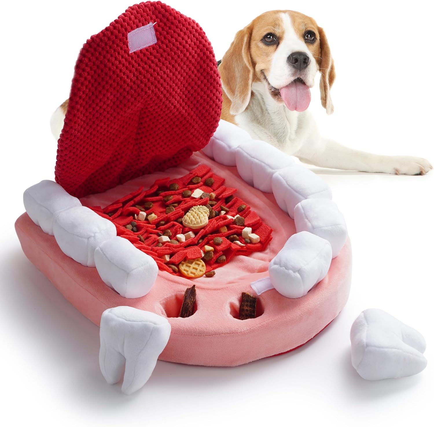 Nocciola Interactive Teeth Dog Toys – Enrichment Puzzle Funny Dog Toys for Small to Large Dogs, Non-Slip Hide and Seek Dog Toys to Keep Dogs Busy