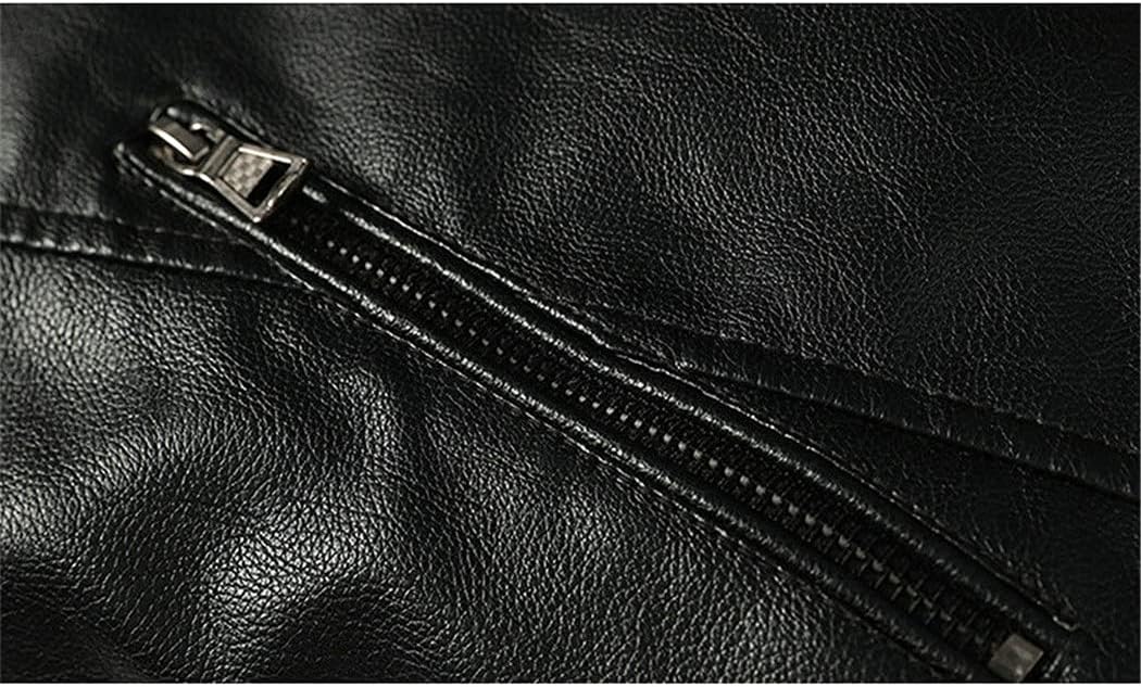 KEHAIOO Spring PU Leather Jacket Men Solid Casual Faux Leather Coat Slim Fit Motorcycle Leather Outwear