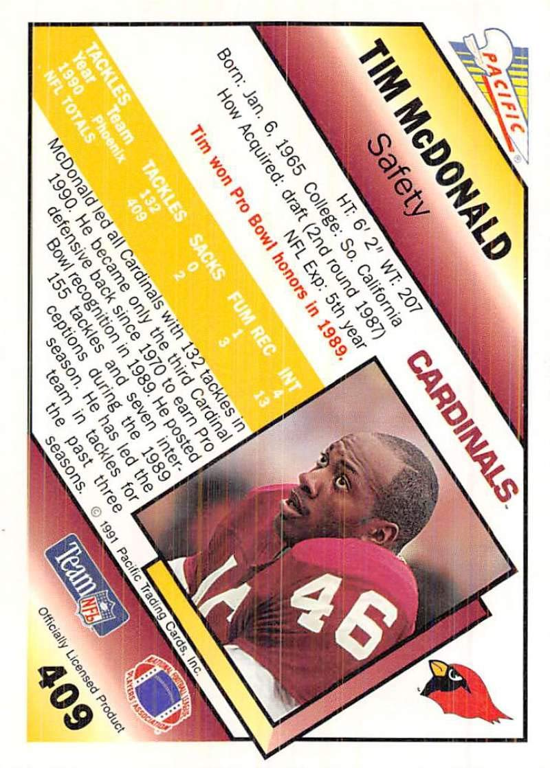 Amazon.com: 1991 Pacific Football #409 Tim McDonald Phoenix