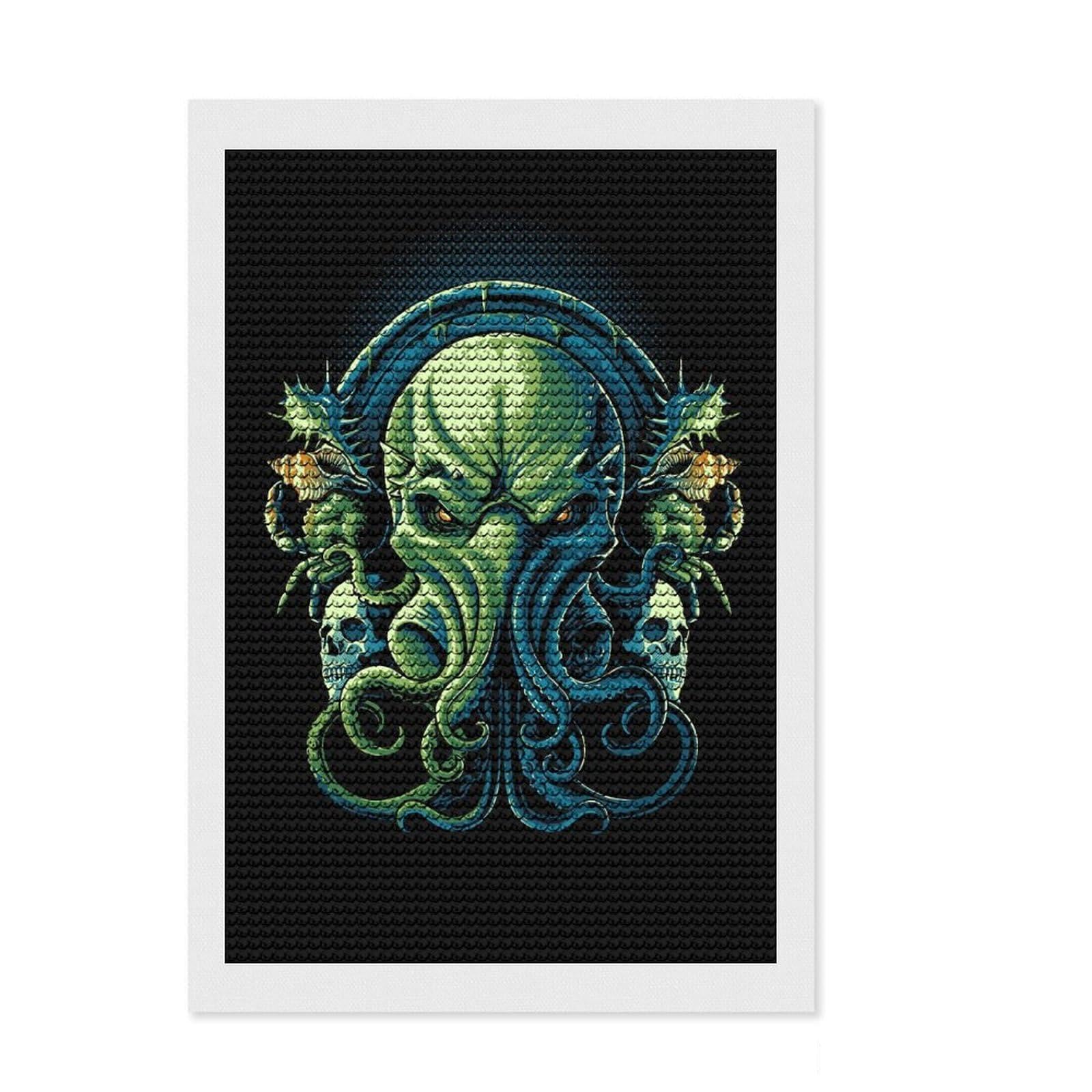 Junmoney Came from THE DEEP Crystal Diamond Art Kit 8"x12", Christmas Gift, Easy to Enjoy, Boho Decor, DIY Craft, Leisure Activity