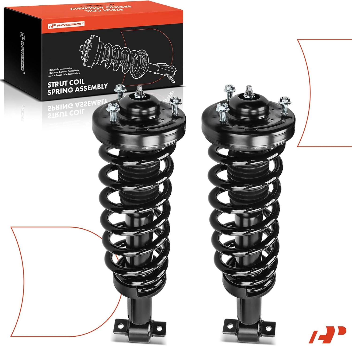 A-Premium Front Struts Compatible with Ford F-150 [RWD] 2015-2020, Standard Cab - 2x Replacement Suspension Complete Strut Assembly Shock with Coil Spring