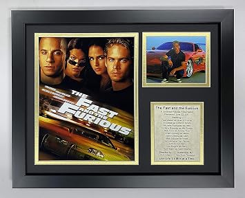 Legends Never Die The Fast and The Furious Movie Collectible | Framed Photo Collage Wall Art Decor - 12"x15", Model 16376U