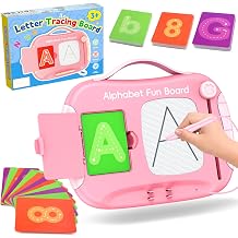 Magnetic Letter Tracing Board for Kids, Girls Toys for 3-5 Year Old Pink