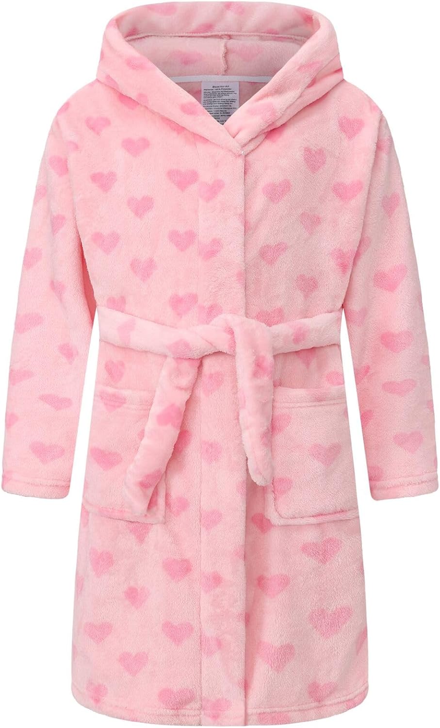 Girls Fleece Robe Boys Hooded Bathrobe Soft Flannel Robe For Kids