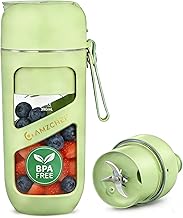 AMZCHEF Vacuum Smoothie Maker, Portable Mixer for Milkshake, Juice, Smoothie - 380 ml Vacuum Antioxidant Juice Bottle - Wireless Rechargeable Bottle for Minimixer