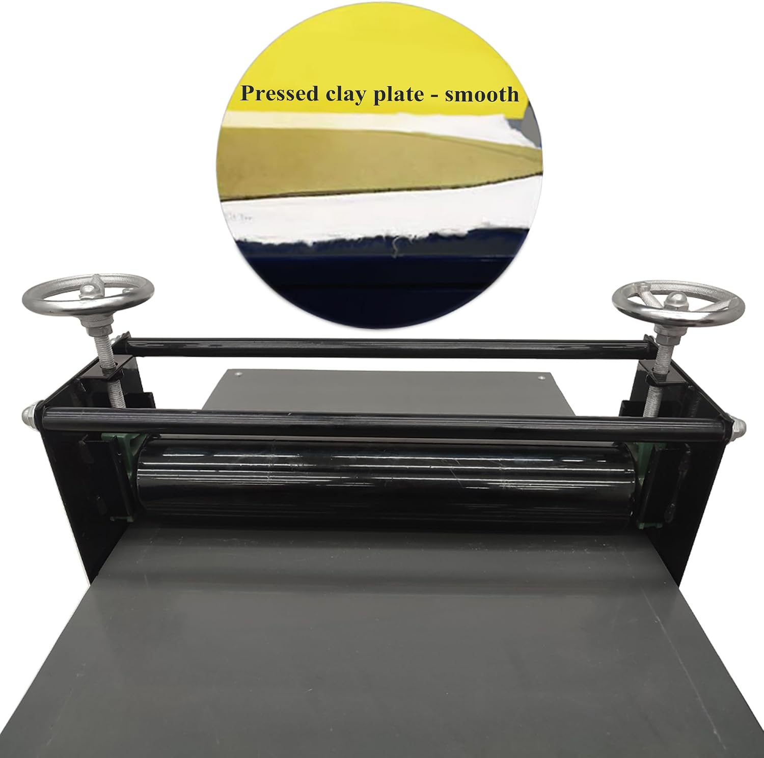 HQHAOTWU Ceramic Clay Plate Machine Manual Pottery Making Machine with Rollers Adjustable Slab Roller for Clay Print Machine with 17.5*3.1" Roller 1.77inch Clay Thickness Mud Plate for Making Pottery
