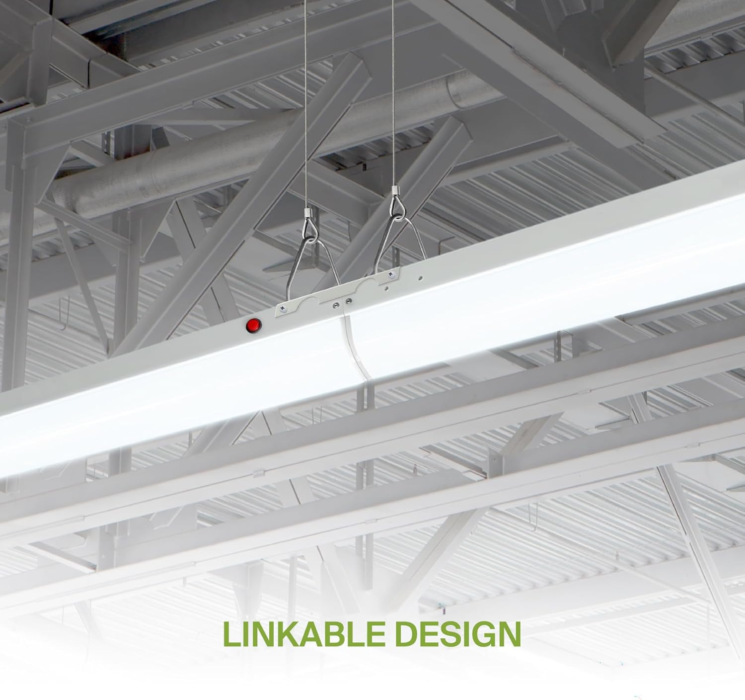 ASD 2ft LED Linear Strip Light Fixture with Emergency Battery Backup - 20W-28W 3890LM Linkable LED Shop Light - 3500K-5000K Adjustable Dimmable Commercial Ceiling Light Fixture - UL DLC