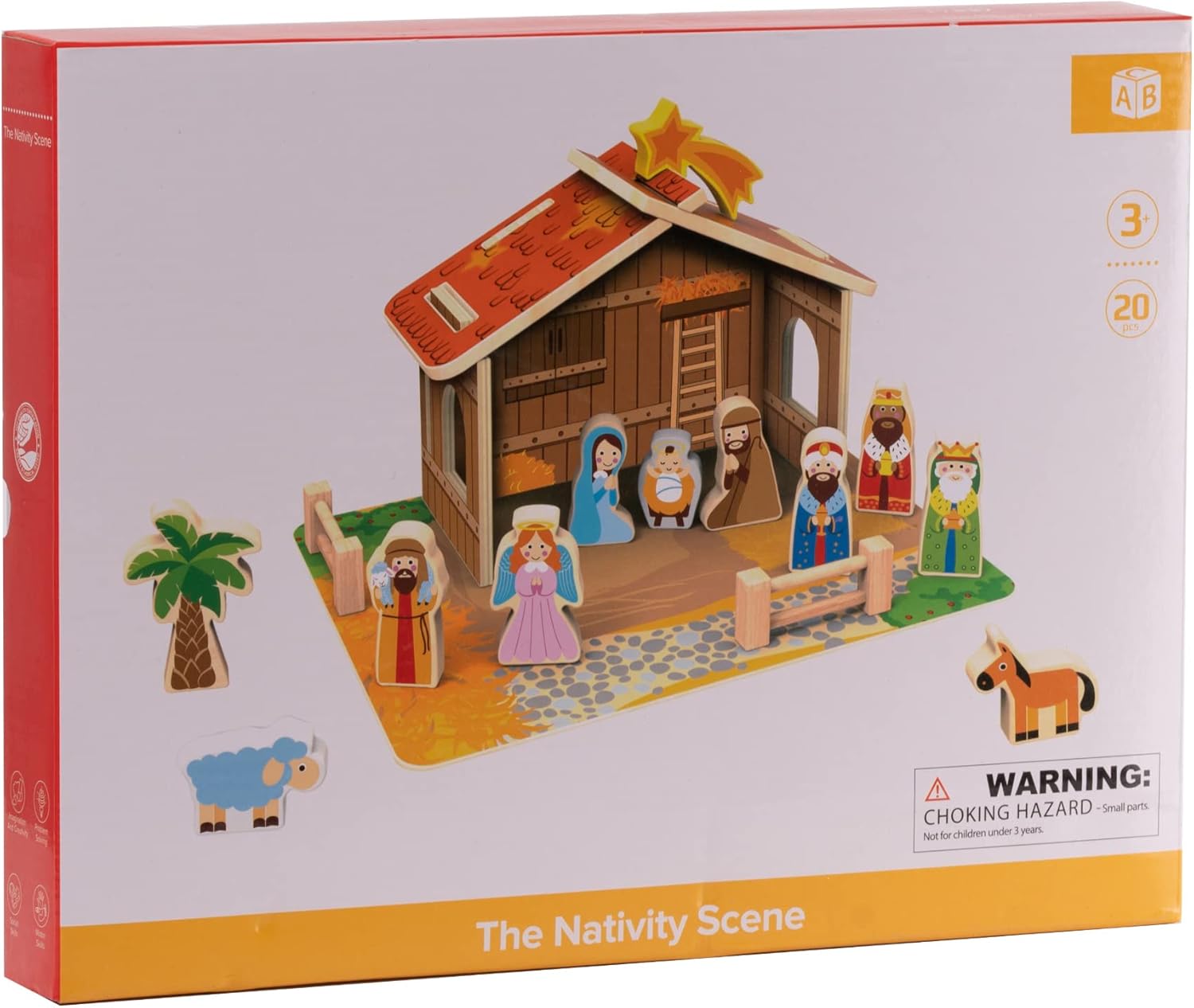 PRISP Wooden Nativity Scene for Kids - 20pcs Set