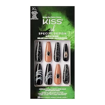 Stranger Things Halloween Nails! 🎃 🖤 Coffin Shape, Extra Long, 28 Nails