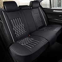 Vista 9 de Aierxuan - Juego de 2 fundas de asiento de automóvil para la parte delantera con cuero impermeable, compatible con bolsa de aire, funda acolchada