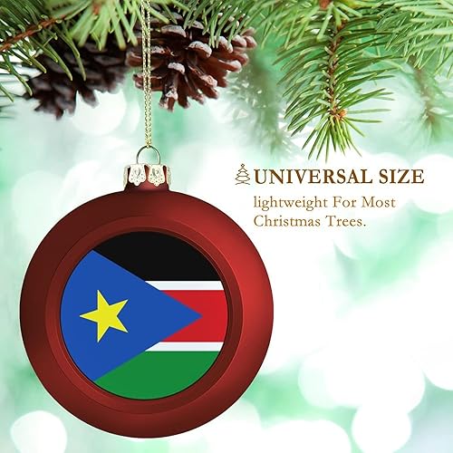 Vista 39 de Adornos dorados de bola de Navidad de Trinidad y Tobago, adorno de bola de bandera de Trinidad y Tobago, adornos de Navidad de bandera nacional