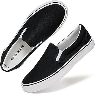 Low-Top Slip Ons Women's Fashion Sneakers Casual Canvas Sneakers for Women Comfortable Flats Breathable Padded Insole Slip on Sneakers Women Low Slip on Shoes
