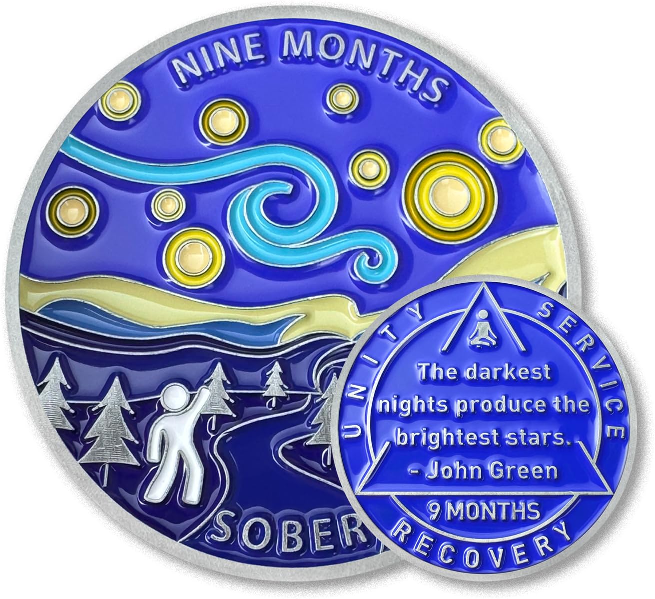 9 Month Sobriety Coin Sobriety Chips AA Chip AA Coins Sober Token Recovery Medallion NA Chips NA Coins from 1 to 12 Months Plastic case Included-9