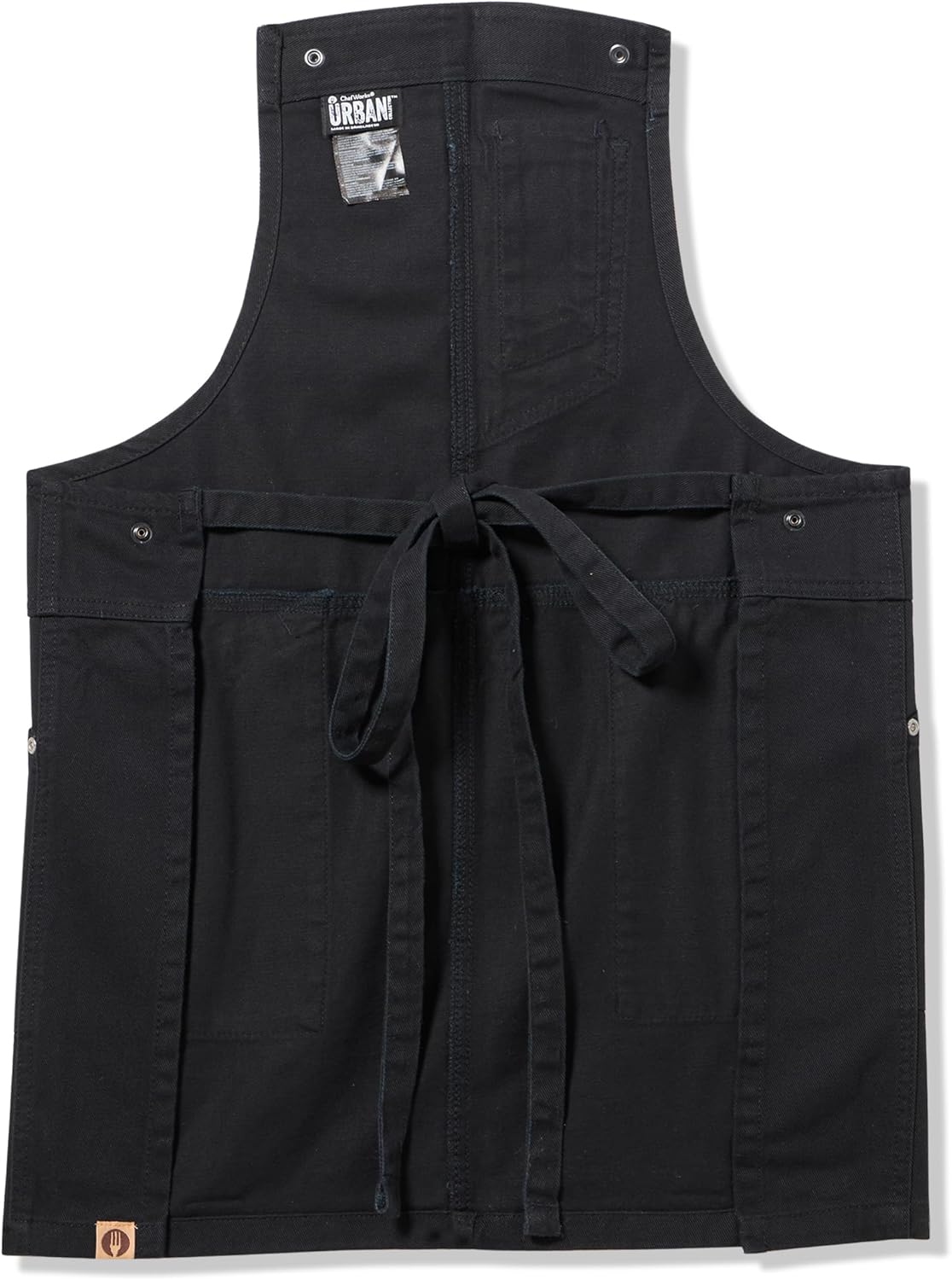 Chef Works Unisex Berkeley Snap Short Bib Apron, No Suspenders