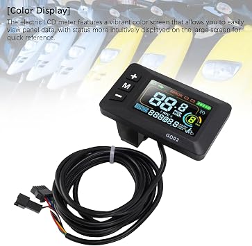 Keenso Electric Bike LCD Display Meter, GD02 Color Screen Control Panel with Smart Features for 22.2mm Handlebars Electric Scooters