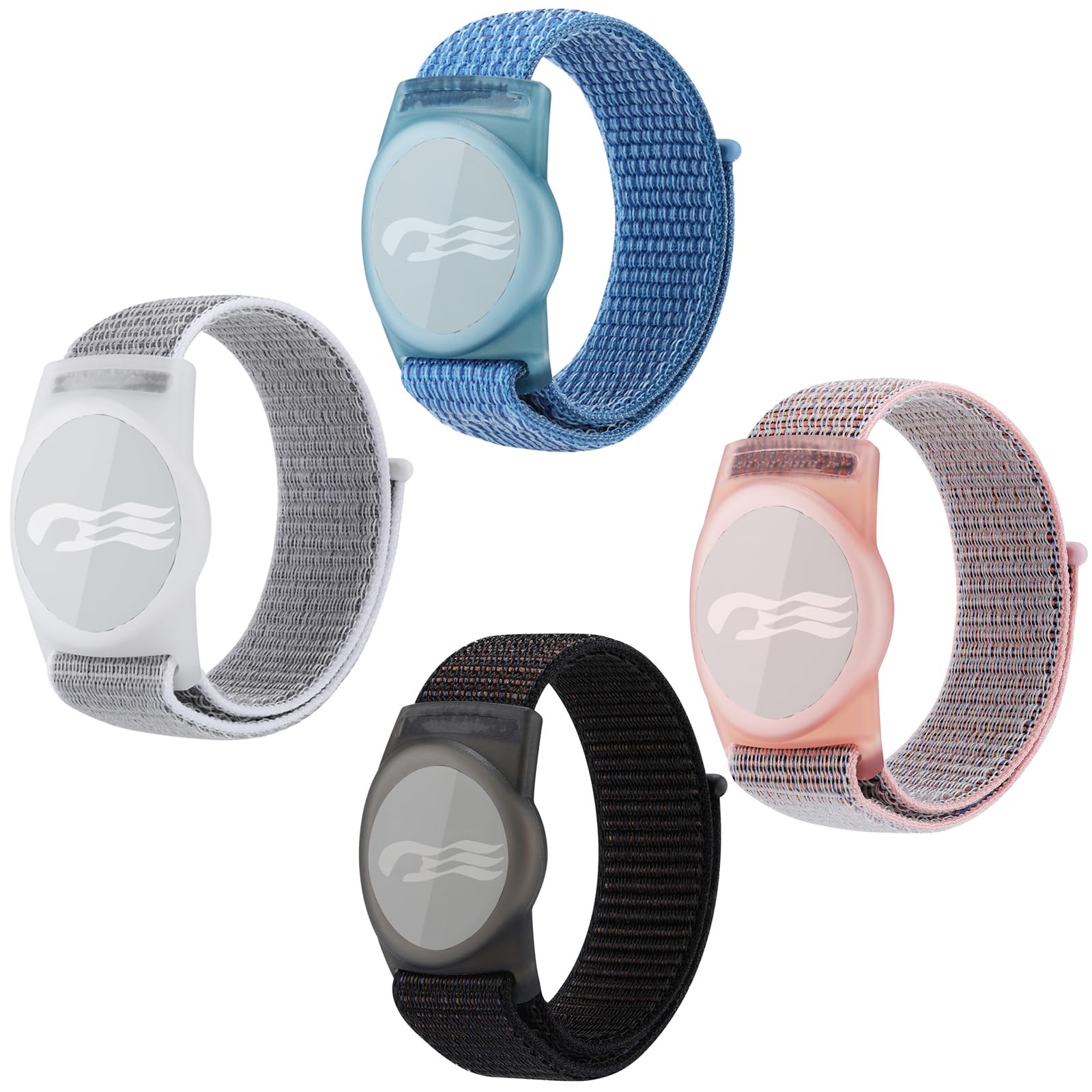 3/4/5 Packs Princess Cruise Medallion Holder,Compatible For Princess Cruise Medallion,Breathable Hook&Loop Nylon Sport Style (Black-Pink+Grey+Blue)