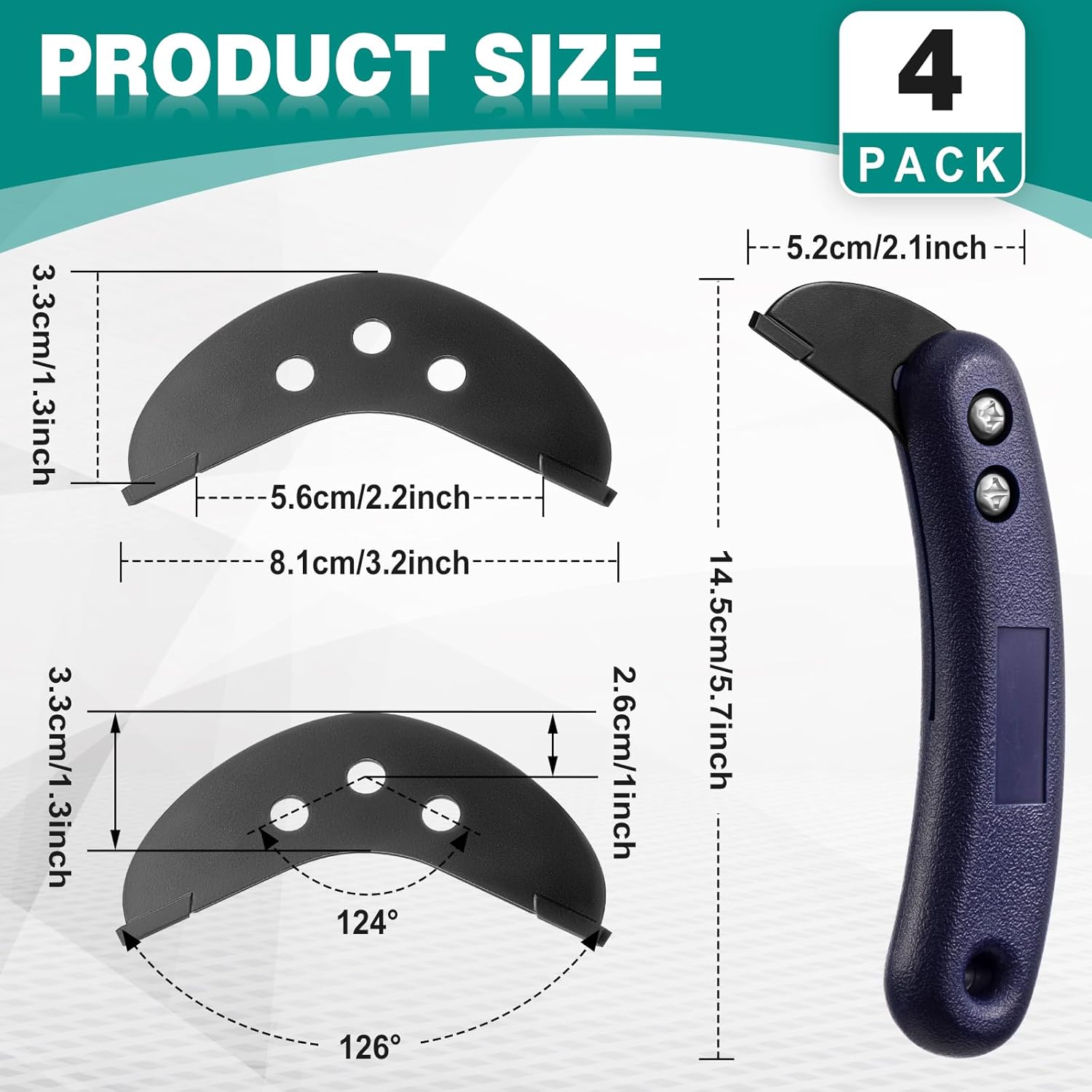 4 Pack Carbide Scoring Cutter Knife Laminate Floor Cutter for Fiberboard Laminate Vinyl Flooring LVP Cutting, Linoleum, Acrylic, Plastic and Soft Tile Sheets Scoring Cutting