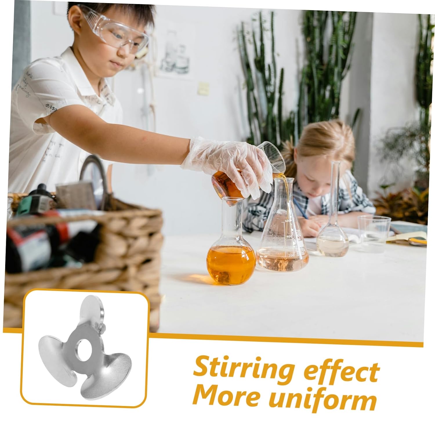 KICHOUSE Stir The Leaves Mixing Stirrer Stainless Steel Lab Industrial Stirring for Overhead Drill Mixer Accessory